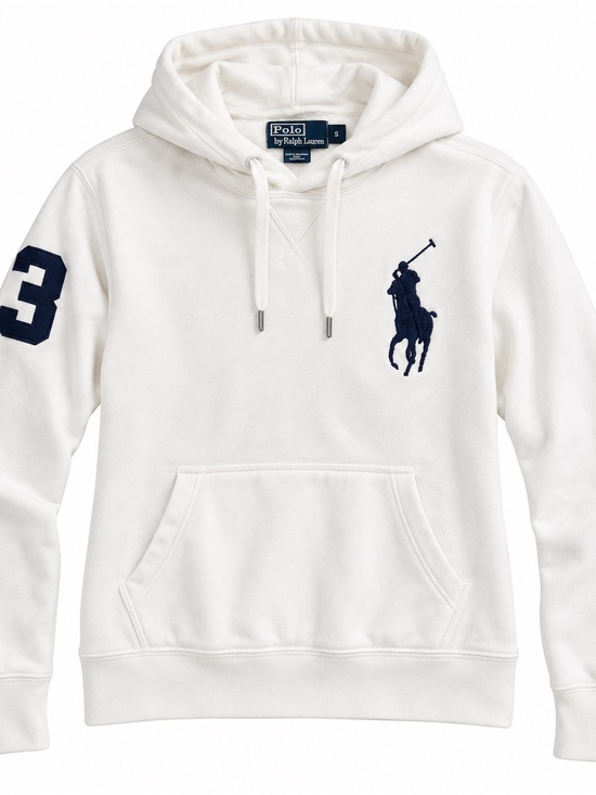 Ralph Lauren Tops - Polo Ralph Lauren Big Pony White Pullover Hoodie Size S